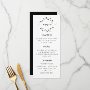 Wedding Menu black and white