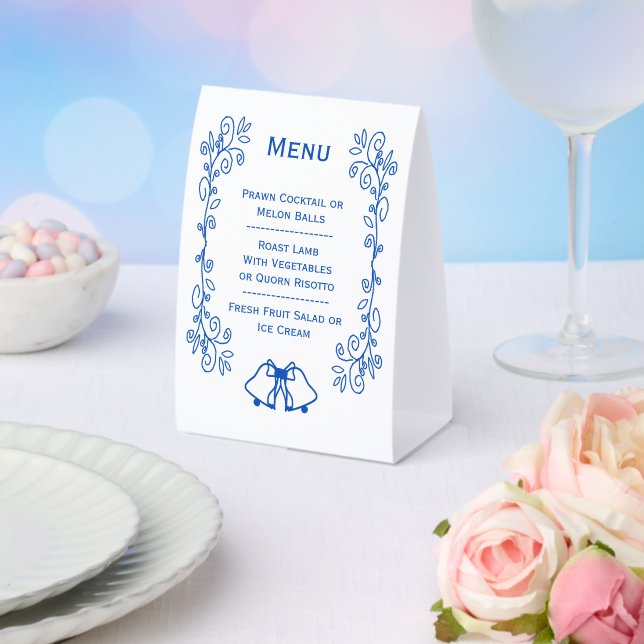 Wedding Menu Blue Sapphire Bells  (Insitu(Wedding))