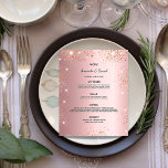 Wedding Menu blush pink glitter dust metallic<br><div class="desc">An elegant wedding menu.  Blush pink faux metallic looking background,  decorated with faux glitter dust.   Templates for your names,  date and the wedding menu.</div>