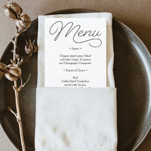 Wedding Menu  - Bridal Shower Menu - Beloved