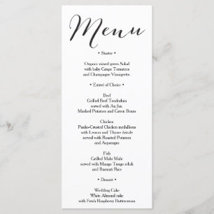 Wedding Menu  - Bridal Shower Menu - Rustic