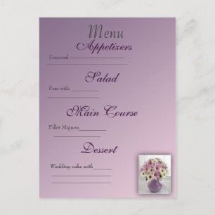 Wedding menu card