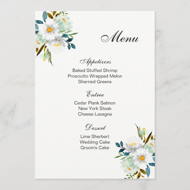 Wedding Menu Card (Front)
