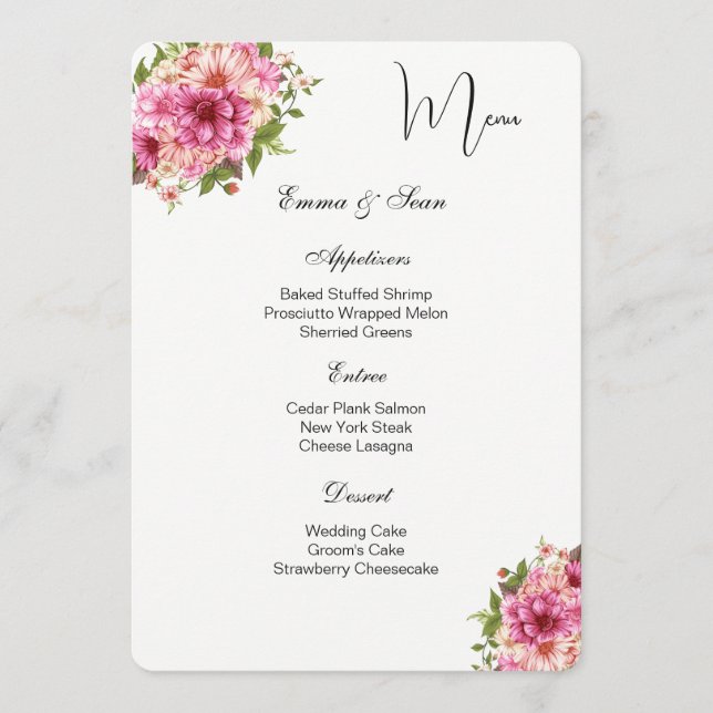 Wedding Menu Card (Front)