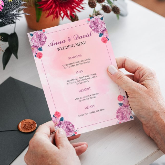 Wedding Menu Card. Customisable (Creator Uploaded)