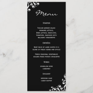 Wedding Menu Damask