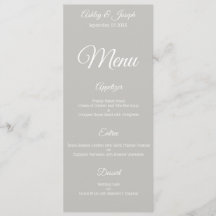 Wedding Menu - Grey