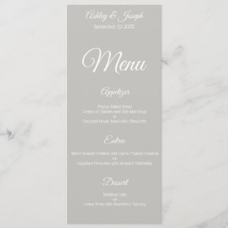 Wedding Menu - Grey