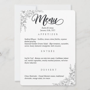 Wedding Menu Invitation