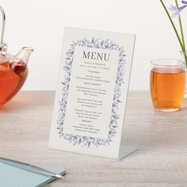 Wedding Menu Pedestal Sign (In SItu)