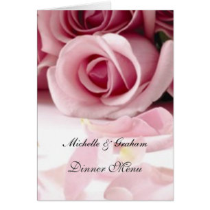 Wedding Menu Pink Roses