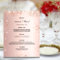 Wedding Menu rose gold