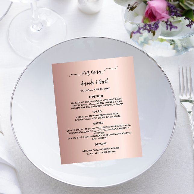 Wedding Menu rose gold elegant (Creator Uploaded)