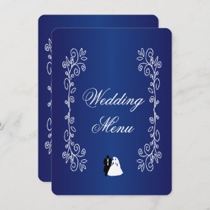 Wedding Menu Royal Blue Coloured Bride Groom