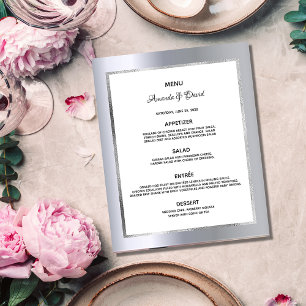 Wedding Menu silver metallic elegant budget