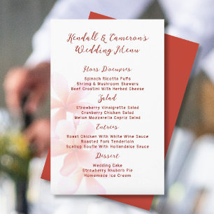 Wedding Menu Template Frangipani Background