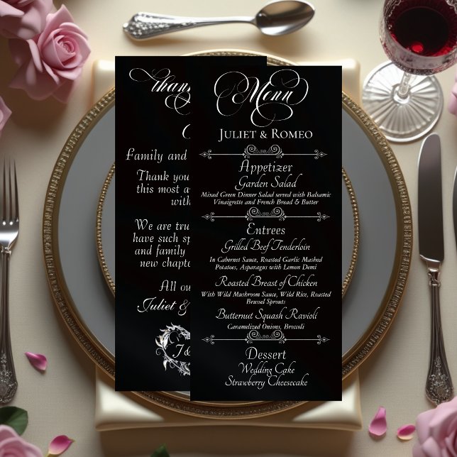 Wedding Menu & Thank You - Black (Creator Uploaded)