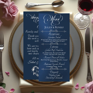 Wedding Menu & Thank You - Blue