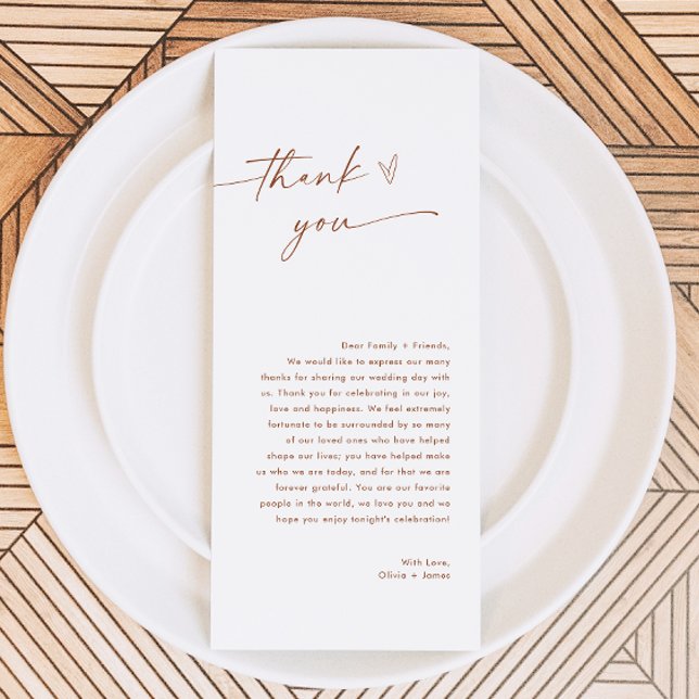 Wedding Menu Thank You Card, Thank You Note (Creator Uploaded)