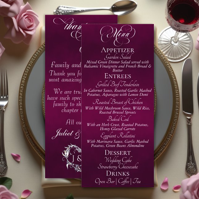Wedding Menu & Thank You - Plum (Creator Uploaded)
