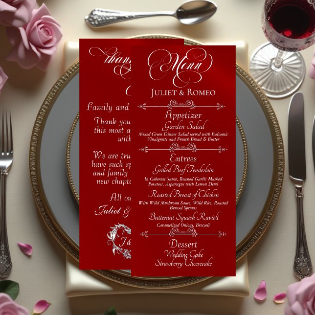 Wedding Menu & Thank You - Red (Creator Uploaded)