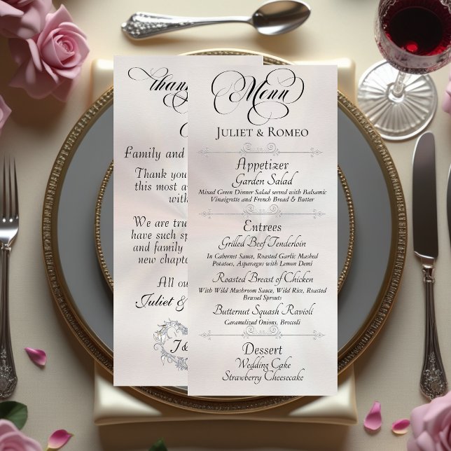 Wedding Menu & Thank You - White Pearl (Creator Uploaded)