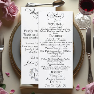Wedding Menu & Thank You - White Pearl