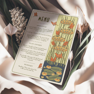 Wedding Menu Victorian Dreams Dragonflies Invitation