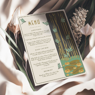 Wedding Menu Victorian Dreams Dragonflies Invitation