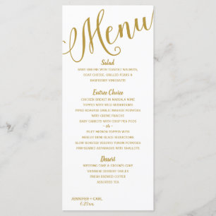 Wedding Menus   Modern Typography (Gold)