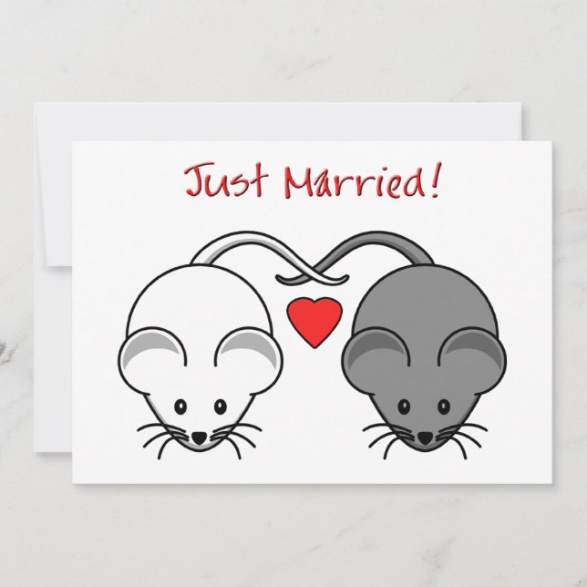Wedding Mice Black White Married (Front)