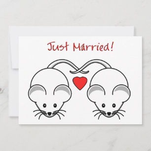 Wedding Mice White Announcement