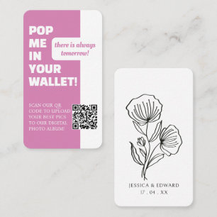 Wedding Middle Purple Scan Qr Code Photo Album Business Card