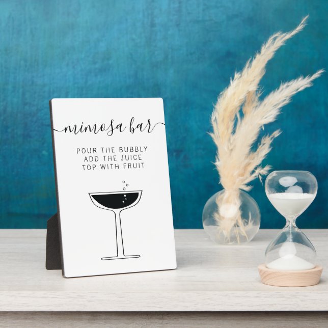 Wedding Mimosa Bar Sign, Bubbly Bar Drink Bar Plaque (Side)