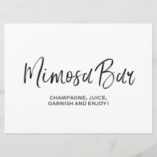 Wedding "Mimosa Bar" Stylish Lettered  Sign Invitation