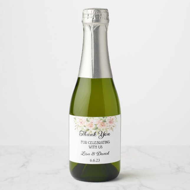 Wedding Mini Sparkling Wine Bottle Labels (Front)