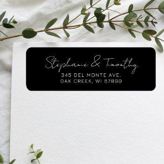 Wedding Minimalist Black Return Address
