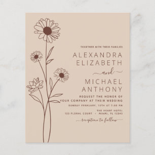Wedding Minimalist Botanical Floral Line Art