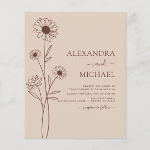 Wedding Minimalist Botanical Floral Line Art