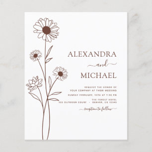 Wedding Minimalist Botanical Floral Line Art