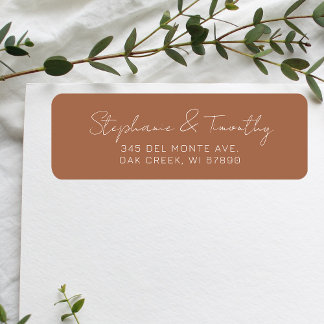 Wedding Minimalist Burnt-Orange Return Address