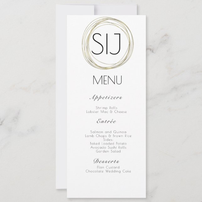 Wedding Minimalist Circular Rim Logo Wedding Menu (Front)