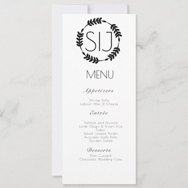Wedding Minimalist Circular Wreath Branch Menu (Front)