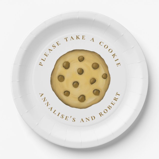 Wedding Minimalist Cute Please Take A Cookie Paper Plate (Front)