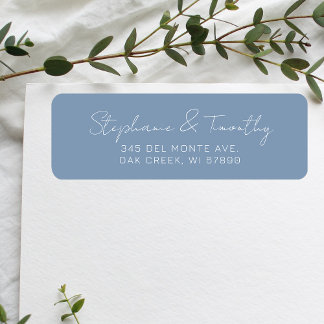 Wedding Minimalist Dusty Blue Return Address