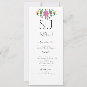 Wedding Minimalist Floral Logo Wedding Menu