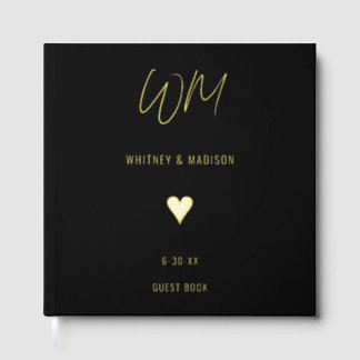 Wedding, Minimalist Foil Square Guestbook