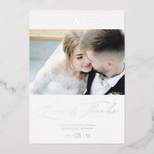 Wedding Minimalist Love & Thanks Custom Photo 