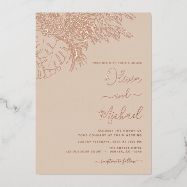 Wedding Minimalist Pampas Grass Terracotta (Front)