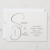 Wedding Minimalist Plain Grey Calligraphy Script